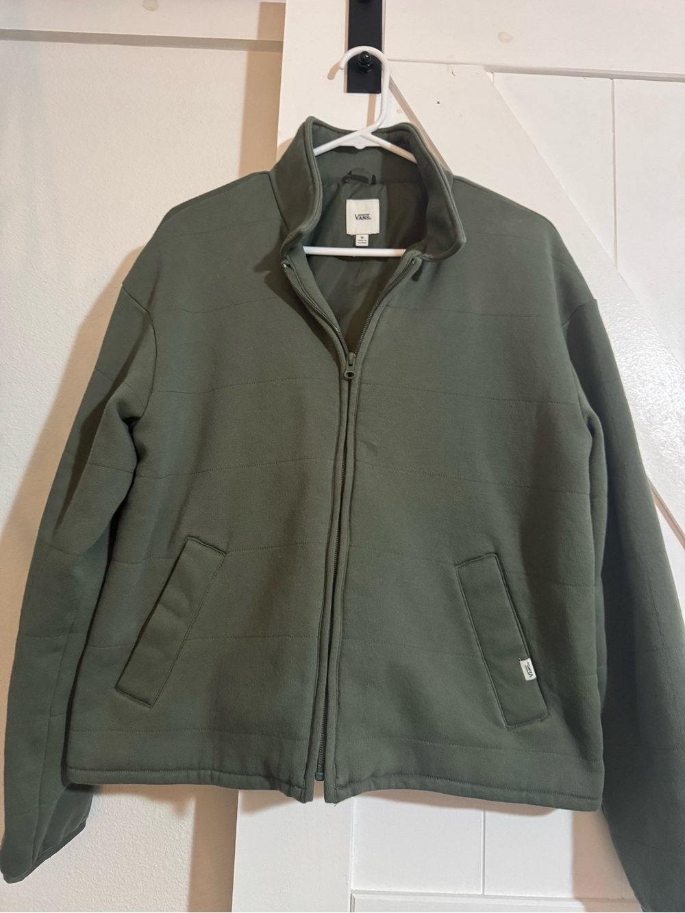 Vans Men's Olive Zip-Up Fleece Jacket